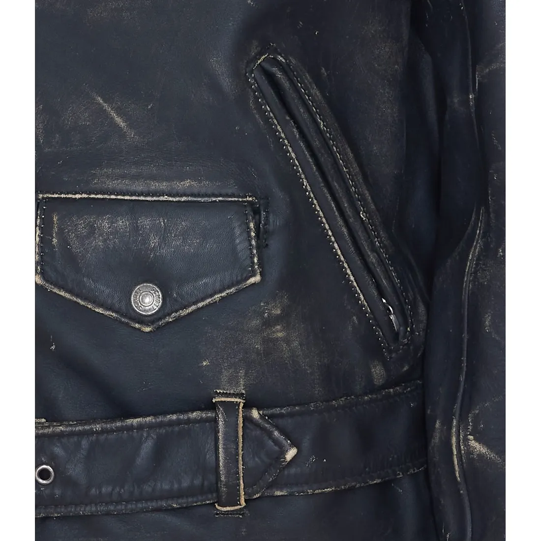 VINTAGED FITTED MOTORCYCLE JACKET - immagine 3
