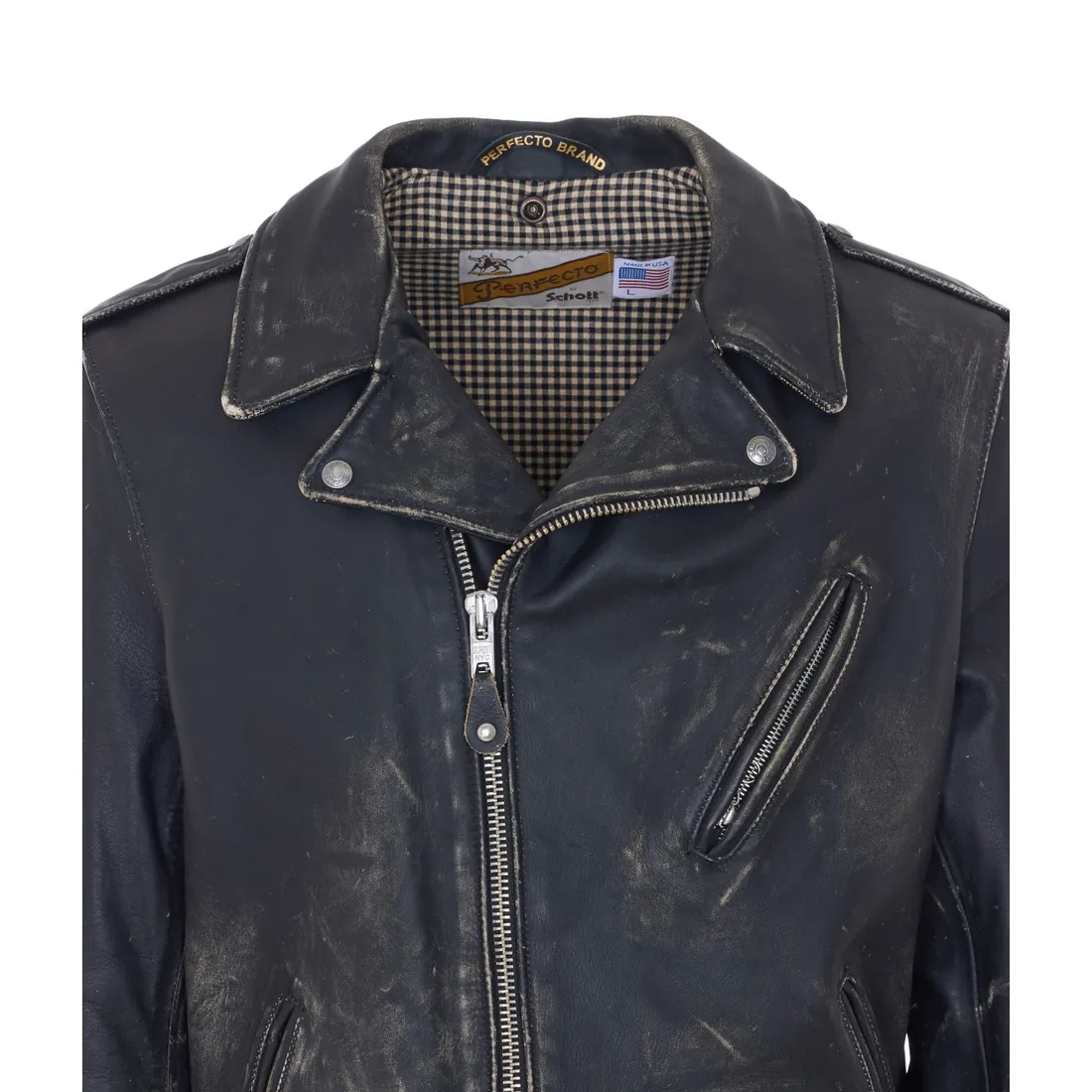 VINTAGED FITTED MOTORCYCLE JACKET - immagine 4