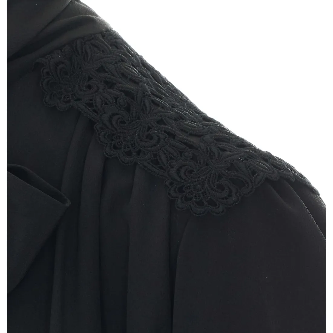 MAXI GATHERED LAVALLIÈRE BLOUSE IN CRÊPE DE CHINE - immagine 3