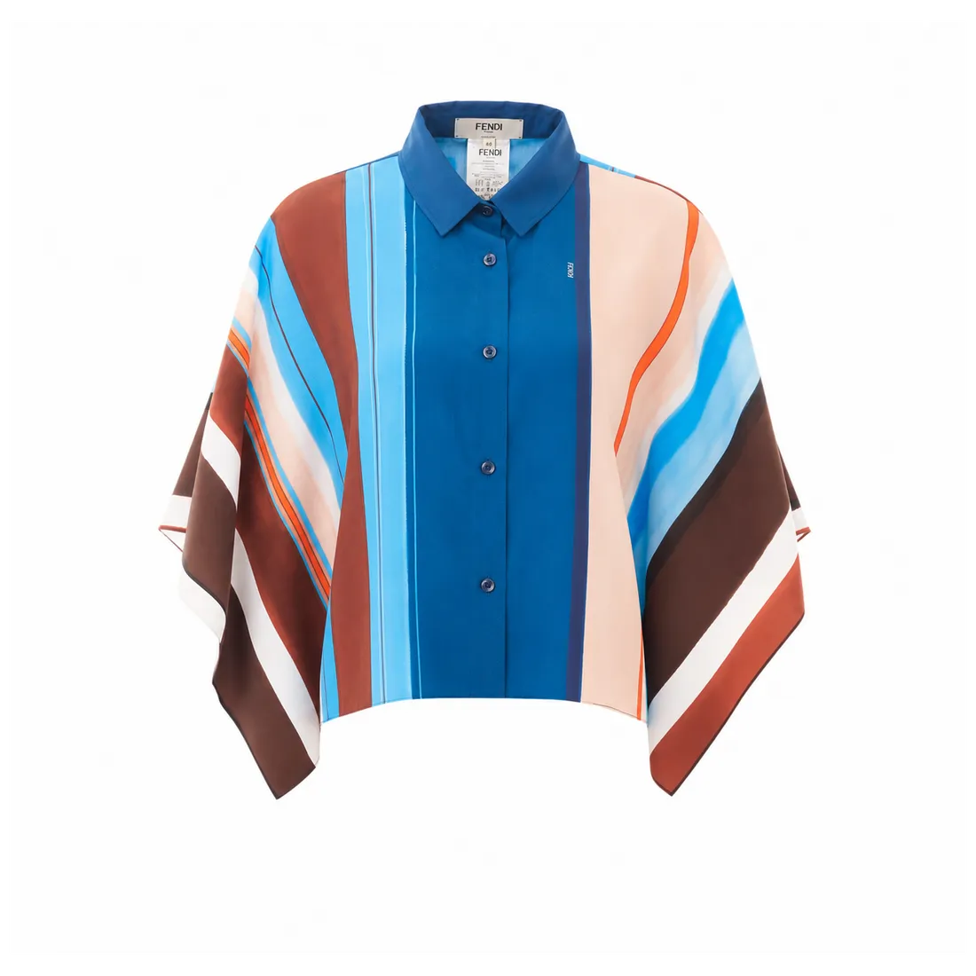 FENDI LOGO SHIRT WITH VENETIAN STRIPES MOTIF - immagine 1