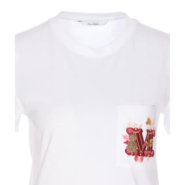 Tシャツ・カットソー Moncler T-SHIRT WITH CROCHET DETAIL T-SHIRT WITH CROCHET DETAIL 8C000 43/89ADC034 | Bruna Rosso