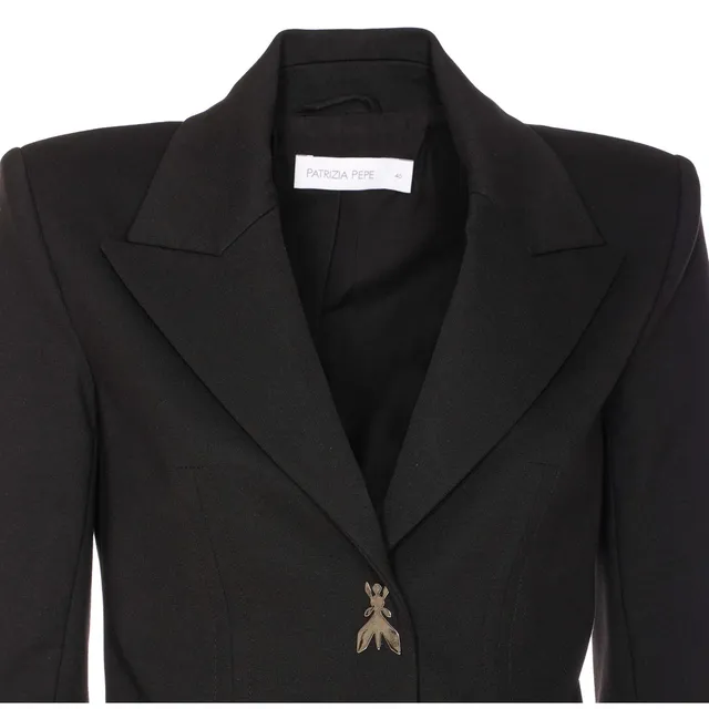 FARAONA CADY SINGLE-BREASTED BLAZER WITH JEWEL BUTTON 104883