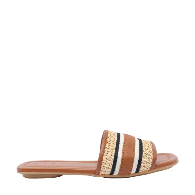 FLAT SLIDE WITH GANCINI ORNAMENT 769636/01G997NERO | Bruna Rosso