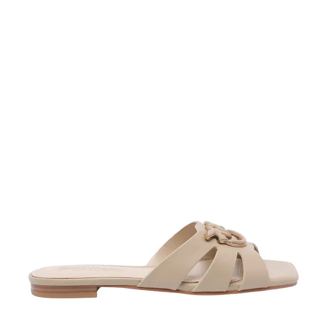 FLAT SLIDE WITH GANCINI ORNAMENT 769636/01G997NERO | Bruna Rosso