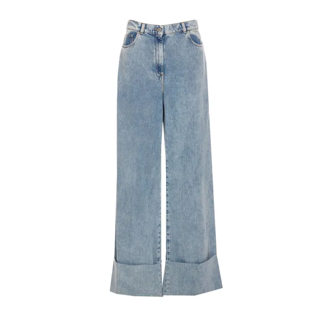 ★Bottega Veneta VINTAGE INDIGO TURNED UP コットン ジーンズ VINTAGE INDIGO TURNED UP JEANS 813509/V42W04715 | Bruna Rosso