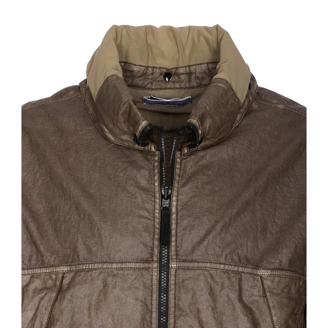 LOGO RAW LINEN PLEATED PARKA 4100040 S0030/V0054 | Bruna Rosso