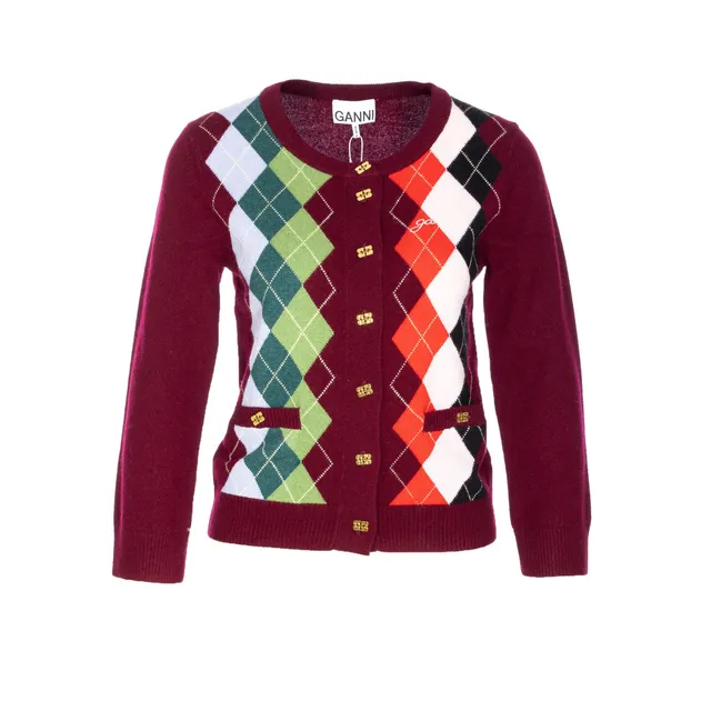 CHECK CARDIGAN K2284/523 | Bruna Rosso