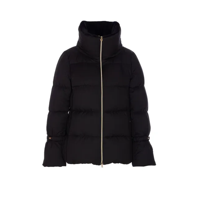 ダウンジャケット・コート MOORER ATTICA-STP - Short down jacket with hood and fur ATTICA DOWN JACKET ATTICA/STPU0103 | Bruna Rosso