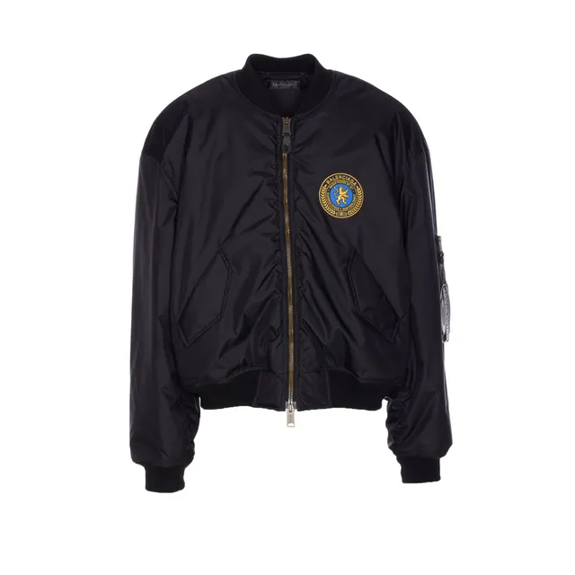 ブルゾン GIVENCHY SS25 Jackets (BM011S6Y3K 001) Varsity wool blend bomber with leather sleeves GIVENCHY