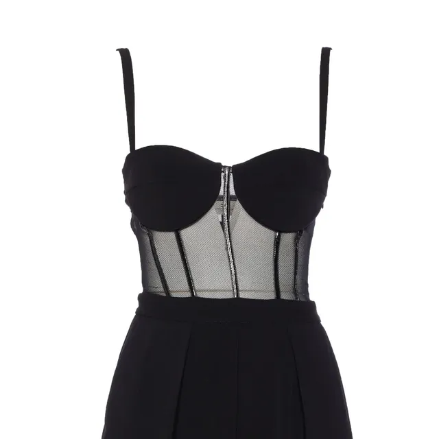 LIGHT CREPE AND TULLE BUSTIER JUMPSUIT TU05756E2/110 | Bruna