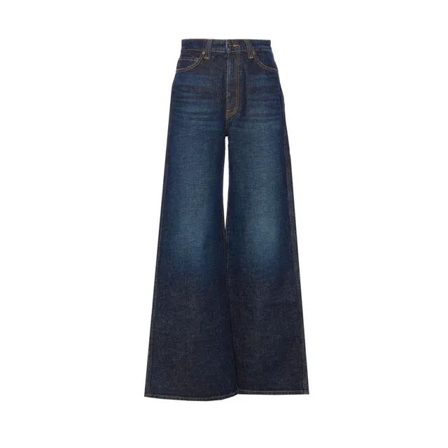デニム・ジーパン Michael Kors SS25 (MS59070FAU 945BLUEHAZEWSH) Denim Wide-Leg Jeans | Michael Kors [US]
