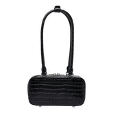 CROC LEATHER MINI SHOULDER BAG