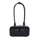 CROC LEATHER MINI SHOULDER BAG