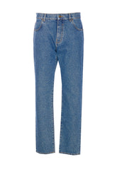 PANTALONE IN DENIM REGULAR CON LOGO BALMAIN PB
