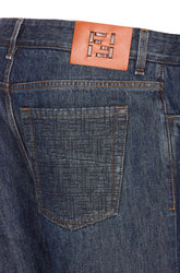 EMBOSSED FF MOTIF JEANS