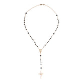 COLLANA STILE ROSARIO CON CROCE