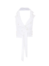 GABARDINE VEST WITH BELT