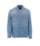 CAMICIA IN DENIM CON ZIP E BOTTONI MEDUSA
