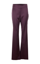 PANTALONI SVASATI IN SATIN PINOLO