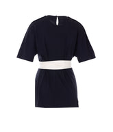 BELTED TSHIRT IN COTTON AND SILK