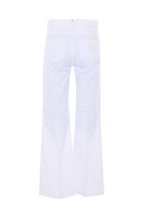 FLARE JEANS WITH LOGO BUTTONS