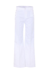 FLARE JEANS WITH LOGO BUTTONS