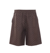 GG CANVAS LINEN BLEND SHORTS