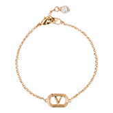 BRACCIALE OVALETTE IN METALLO E PERLA