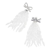BOW BEADED WATERFALL EARRINGS