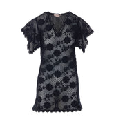 SHORT FLORAL KNIT DRESS