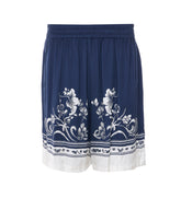 BLUE FLOWER PRINT SHORTS