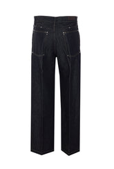 PANTALONE IN DENIM AMPIO CON BORCHIE
