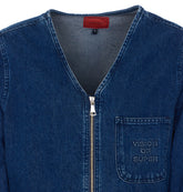 LOGO ZIP DENIM JACKET