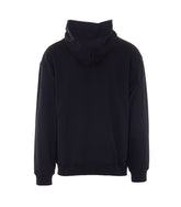 FELPA CON ZIP E CAPPUCCIO E FIAMME RICAMATE