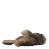 LOGO SHEARLING AND SUEDE SLIPPERS