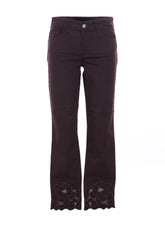 SKINNY PANTS WITH EMBROIDERY IN SANGALLO