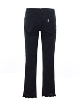 PANTALONI SKINNY CON RICAMO IN SANGALLO
