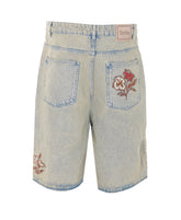BERMUDA IN JEANS DUSTY BRODE FLEURS