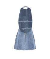 ABITO MINI RHINESTONE IN DENIM EFFETTO CROC