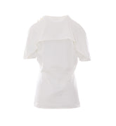 CAPE-EFFECT T-SHIRT IN COTTON AND SILK