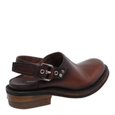 SABOT IN PELLE CON LOGO MIU MIU