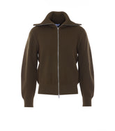 WOOL AND COTTON ZIP UP CARDIGAN