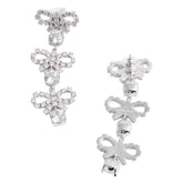 MICRO BOW CRYSTAL TIERED EARRINGS
