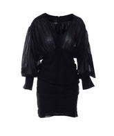 APRICENA SHORT DRESS WITH LONG SLEEVES AND DRAPES