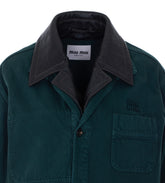 MIU MIU LOGO GABARDINE SINGLE BREAST JACKET