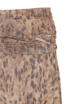 GONNA LUNGA DRAPPEGGIATA IN MESH MARL CON STAMPA