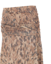 GONNA LUNGA DRAPPEGGIATA IN MESH MARL CON STAMPA