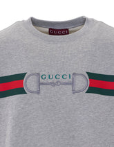 FELPA CON STAMPA WEB E RICAMO MORSETTO GUCCI