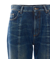 DISTRESSED STRAIGHT DENIM JEANS