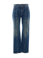 DISTRESSED STRAIGHT DENIM JEANS